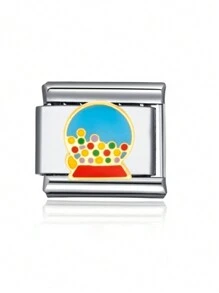 1 件 2025 情人节顶级时尚彩色字母心形翅膀拼图 DIY 意大利模块化饰品情侣手链不锈钢首饰制作组件，适合节日礼物、派对、日常服装配饰 - 彩色 - 查看 15