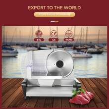 Fohere Electric Slicer, Bread Slicer With Adjustable Cutting Thickness (0-15mm), 200W Sausage Slicer, 2 * 19cm Stainless Steel Round Blades, Ham Slicer, Guard - EU F Type Plug(220-240V) - View 7