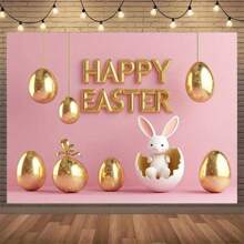 Wieniec z jajek wielkanocnych, kurczaka i królika, impreza, polimerowa tkanina, tło do fotografii i baner imprezowy - duży format, banery imprezowe na zewnątrz i wewnątrz, idealne na imprezy świąteczne, dekoracje domowe i rekwizyty studyjne, dekoracja wisząca na drzwiach garażowych - Wielokolorowe - Zobacz 9