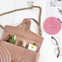 Tragbarer beidseitiger faltbarer runder Kosmetikspiegel in Taschengröße, funkelnder tragbarer faltbarer Schminkspiegel für Zuhause, Reisen, Outdoor-Gebrauch, Geschäftsgeschenk, Geburtstagsgeschenk mit 26 Buchstaben Muster