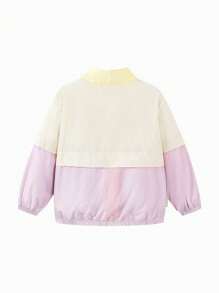 mini bala Young Girl' Lightweight Waterproof Jacket, Skin-Friendly Spring Wear - Pink Purple - View 6