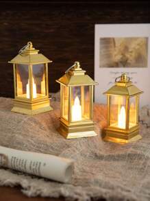 1/2/3 szt. Retro Mini Dekoracyjna Lampa Latarnia z Migoczącą Świecą LED, Dekoracyjna Mini Lampa Wiatrowa z Baterią, Dekoracja Stołu, Wystrój Domu, Wystrój Sypialni, Wisząca Lampa Nocna, Dekoracja Ścienna, Nadaje Się Na Wesele, Dekoracje Świąteczne, Świąteczna Lampa Latarnia