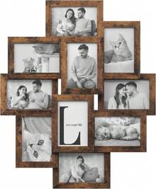 SONGMICS Collage Picture Frame, 10 Frames For 4x6 Photos, Multi Wall Decor, Rustic Brown - Brown - View 8