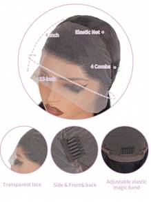 Straight Lace Front Wigs Human Hair 13x4 Lace Frontal Wigs 180 Density Unprocessed Brazilian Straight Virgin Human Hair Wigs Pre Plucked With Baby Hair For Women - Black - View 4