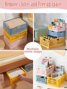 1 件迷你可折叠塑料篮，用于整理和储存，可折叠储物盒，整理箱，珠宝盒，适用于家庭、厨房、卧室、浴室、办公室 - 彩色 - 查看 10