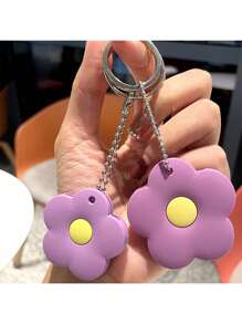 Cute 1pc Flower Keychain Key Cover, Multicolor Flower Design Pvc Rubber Keychain Cover, Universal For Car Key/Door Key, Creative Gift For Men And Women Car Accessories Bag Charm School Goth Y2k Bag Accessories Lanyards With Id Holder Car Accessories Bag Charms Christmas