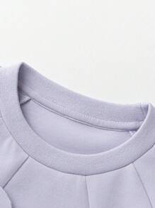 mini bala Girls' Long-Sleeve Sweatshirt, Cute And Soft Spring Top - Pink Purple - View 6