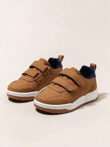 1 Pair Kids Double Strap Flat Non-Slip Sports Shoes, Casual Wear For Boys & Girls