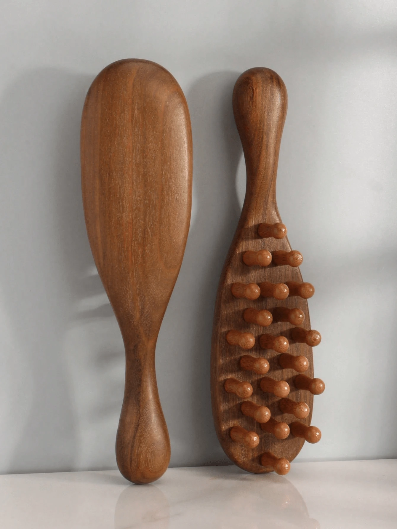 1 件装厚齿按摩梳，宽齿发刷，用于卷发和头皮指压按摩