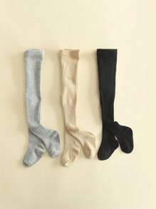 3 件装 女童打底裤 紧身裤 幼儿连裤袜 儿童长筒袜 - 彩色 - 查看 4