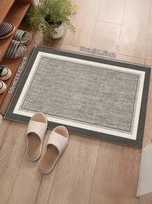 1pc Modern Minimalistic Style Grey Area Rug, 850g/M² Crystal Velvet, Rectangular, Non-Slip Washable, Decorative For Home, Living Room, Kitchen, Dining Room, Office, Suitable For All Seasons