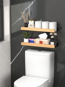 黑色/白色壁挂式卫生间收纳架，多功能收纳架，可容纳卫生纸卷、面巾纸、手机等卫生间用品，无需钻孔，浴室配件，房间装饰