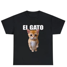 El Gato Meme Sad Crying Cat Munchkin Kitty Meme T Shirt El Gato Sad Meme Shirt El Gato Meme S - Black - View 1