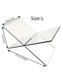 亞克力書架,開放式大型書本展示架,適用於教科書、食譜、雜誌、美術圖書、來賓簿、咖啡桌閱讀架 - 無色 - 查看 9