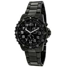 Invicta 1328 Men's Specialty Black Dial Gunmetal IP Steel Bracelet Chronograph Watch - 黑色 - 查看 1