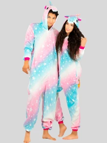 Pijama Mameluco Adultos Invierno Pijamas Familiares - Multicolor - Ver 1