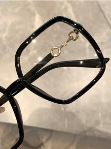 1 pièce Nouveaux lunettes à grand cadre pour femmes, accessoire mode pour un porter quotidien et des nuances affinantes du visage. Accessoires de plage pour femmes. essentiels pour tenues femmes automne hiver, casual, affaires, cadeaux pour vacances d'été, plage, extérieur, voyage