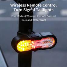 1 szt. Tylne światło rowerowe sterowane zdalnie z klaksonem, kierunkowskazem, ładowaniem przez USB, oświetlenie do jazdy nocnej