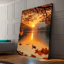 Lake & Tree Natural Landscape Canvas Art, Fresh Home Decor, Office & Living Room Style