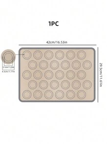 1pc/2pcs/3pcs Macaron Silicone Baking Mat, Reusable Non-Stick Kneading Mat, Black/Red/Grey Heat Resistant Silicone Oven Liner For Making Macarons, Pizza, Cookies, Pastries, Bread