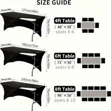 BRISCOES HOMEWARE 4/6/8ft Stretchy Tablecloth, Elastic Tablecloth Fit For Rectangular Tables, Washable Stretch Table Cover, Suitable For Party, Wedding, Banquet, Graduation Season Outdoor Event Hosting