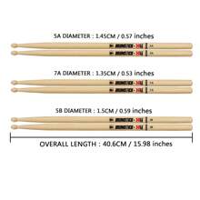 Four Pairs Of Imported Maple Wood 5A, 7A, 5B Drumsticks Suitable For Drum Sets, Jazz Drums, And Electronic Drums Suitable For Beginners And Advanced Players - Wood Color - View 4