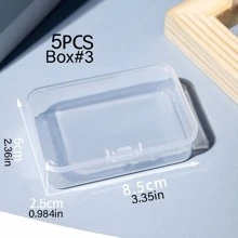 QYDCX 1/5pcs Plastic Storage Boxes With Lids, 5 Size Options, For Collecting Small Items, Beads, Game Accessories, Business Cards, Earrings, Rings, Necklaces, Pendants, Craft Supplies