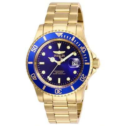 Invicta 26974 Men's Pro Diver Blue Dial Yellow Gold Bracelet Watch