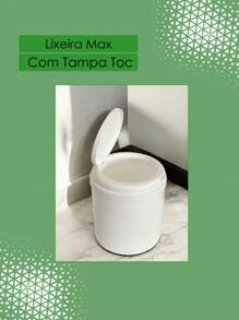 Max Toc Trash Can For Kitchen, Bathroom, Baby Room With Click Lid 6 Liters - 白色 - 查看 2