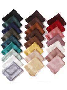 1 Piece Crepe Silk Satin Solid Color Scarves Luxury Bandana Headband Headscarf Shawl Chic Woman Turban Hijabs Rectangular Scarf For Women Veiled Clothes