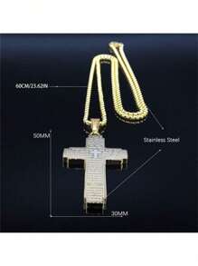 Christian Cross Bible Necklace For Women Stainless Steel Gold Our Father Men Chain Jewelry For Men Women Fashion Accessories Thanksgiving Gift - Necklace - View 2