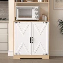 Pantry Cabinet With 2 Doors, 3-Tier Modern Kitchen Cabinet With Shelves, Freestanding Larder Cupboard, Kitchen Pantry Storage Cabinet For Kitchen, Dining Room