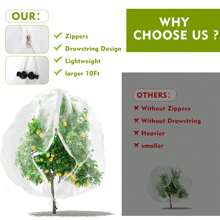 1 Pc Large Fruit Tree Netting Cover With Zipper, Garden Netting Pest Barrier Plant Tree Cover Bag Bug Bird Netting For Fruits Vegetables Tree Garden Protection Netting For Plant With Drawstring