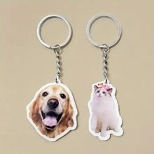 1pc Personalized Pet Memorial Keychain, Custom Photo Acrylic Pet Memento, Transparent Pendant Suitable For Bags And Backpacks,Dawg,Engraved,Durable,Stainless,Colorful,Cute,Adorable,Funny,Kawaii,Y2K,Stylish,Unisex,Casual,Custom,Personalized,Unique,Customized,Ideal Gifts For Him,Ideal Gifts For Her,Her,Boyfriend,Girlfriend,Family,Friends,Children,For Anniversaries,For Birthdays,For Graduation,For Housewarming,For Weddings,Bag Charms