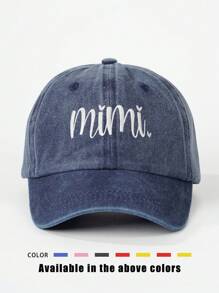 1 Stück bestickte "MIMI" gewaschene Baseballkappe, verstellbarer Freizeithat zum Outdoor-Sonnenschutz, geeignet für Frühling, Herbst, Reisen, Strand, Y2K Stil Jugendliche Kappe