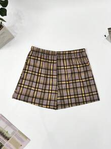 4pcs/Set Men's Plus Size Plaid Print Elastic Waist Soft Breathable Boxer Briefs - 彩色 - 查看 3