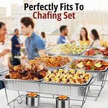 Aluminum Pans Disposable (20 Pack), 21x13 Pans For, Prepping, Roasting, Food, Storing, Heating, Cooking, Chafers, Catering, BBQ Grilling, Sturdy Baking Pan Trays - 銀色 - 查看 6