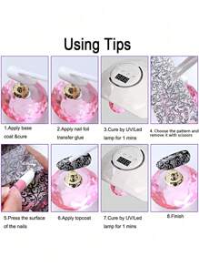 Autocollants de transfert de folie art des ongles en dentelle noire et blanche. Pétales de fleurs sexy rétro. Fournitures d'art des ongles. Papier étoilé holographique transfert foil DIY pour manucure 10 pièces (adhésif non inclus)