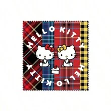 Sanrio 1 pieza Paño de limpieza de microfibra con estampado de gatito - Limpia de forma segura y efectiva lentes, gafas, pantallas, cámaras, teléfonos, pantallas de TV LCD y talla grande