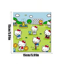 Sanrio 1 pieza Paño de limpieza de microfibra con estampado de gatito - Limpia de forma segura y efectiva lentes, gafas, pantallas, cámaras, teléfonos, pantallas de TV LCD y talla grande