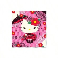Sanrio 1 pieza Paño de limpieza de microfibra con estampado de gatito - Limpia de forma segura y efectiva lentes, gafas, pantallas, cámaras, teléfonos, pantallas de TV LCD y talla grande