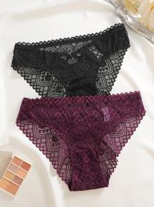 2szt/zestaw Romantyczne seksowne koronkowe majtki damskie bielizna