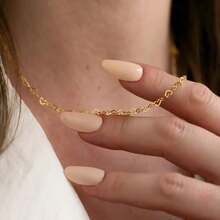 Choker Necklace With Love Heart, 925 Silver Plated And 18k Gold Plated - 金色 - 查看 3