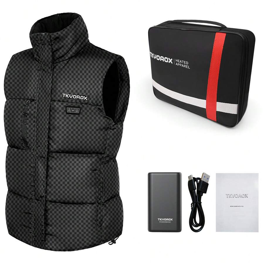 Heated Vest Women With 7.4V Battery Pack, Warming Vest 8 Heating Zones With 3 Heating Levels (Incl. Battery Pack) - 黑色 - 查看 1