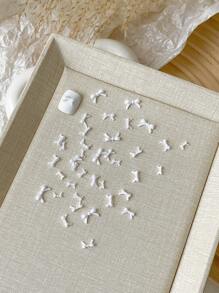 50 件迷你树脂蝴蝶结美甲饰品，黑白相间，轻巧，适合美甲沙龙和个人使用美甲用品指甲美甲饰品美甲宝石