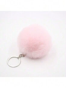 1 Pc,Alphabet Initial Letter Keychain Cute Plush Pom Pom Key Chain Ring Bag Backpack Charm Car Hanging Pendant Women Girls Gift,Cute Sequins Resin Key Chain,Wallet And Handbag Accessories, Keychain With Tassels,Alphabet Initial Letter A-Y - Pink - View 17