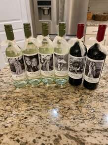 4/8/12pcs Customized Wine Bottle Waterproof Black And White Style Photo Text Stickers, Customized Party Stickers, Your Own Party Stickers, Perfect Choice For Friends, Family, Parties, And Events Cute, Adorable, Unique, Customized, For Friend, Boyfriend, Friends, For Anniversaries, For Birthdays, For Weddings, For Graduation, For Housewarming