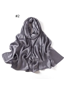 1 Piece Crepe Silk Satin Solid Color Scarves Luxury Bandana Headband Headscarf Shawl Chic Woman Turban Hijabs Rectangular Scarf For Women Veiled Clothes