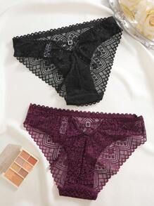 2szt/zestaw Romantyczne seksowne koronkowe majtki damskie bielizna