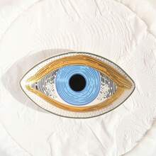 1 pieza Plato de cerámica con diseño del ojo del diablo para joyas, plato turco del ojo dulce, soporte para exhibición de anillos